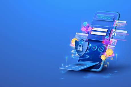 Illustration of a phone showing online banking