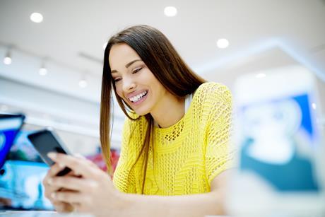 Woman shopping on mobile